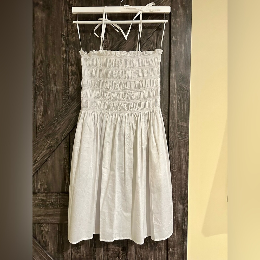 Tory Burch pull on White Dress with optional tie straps - Picture 2 of 5